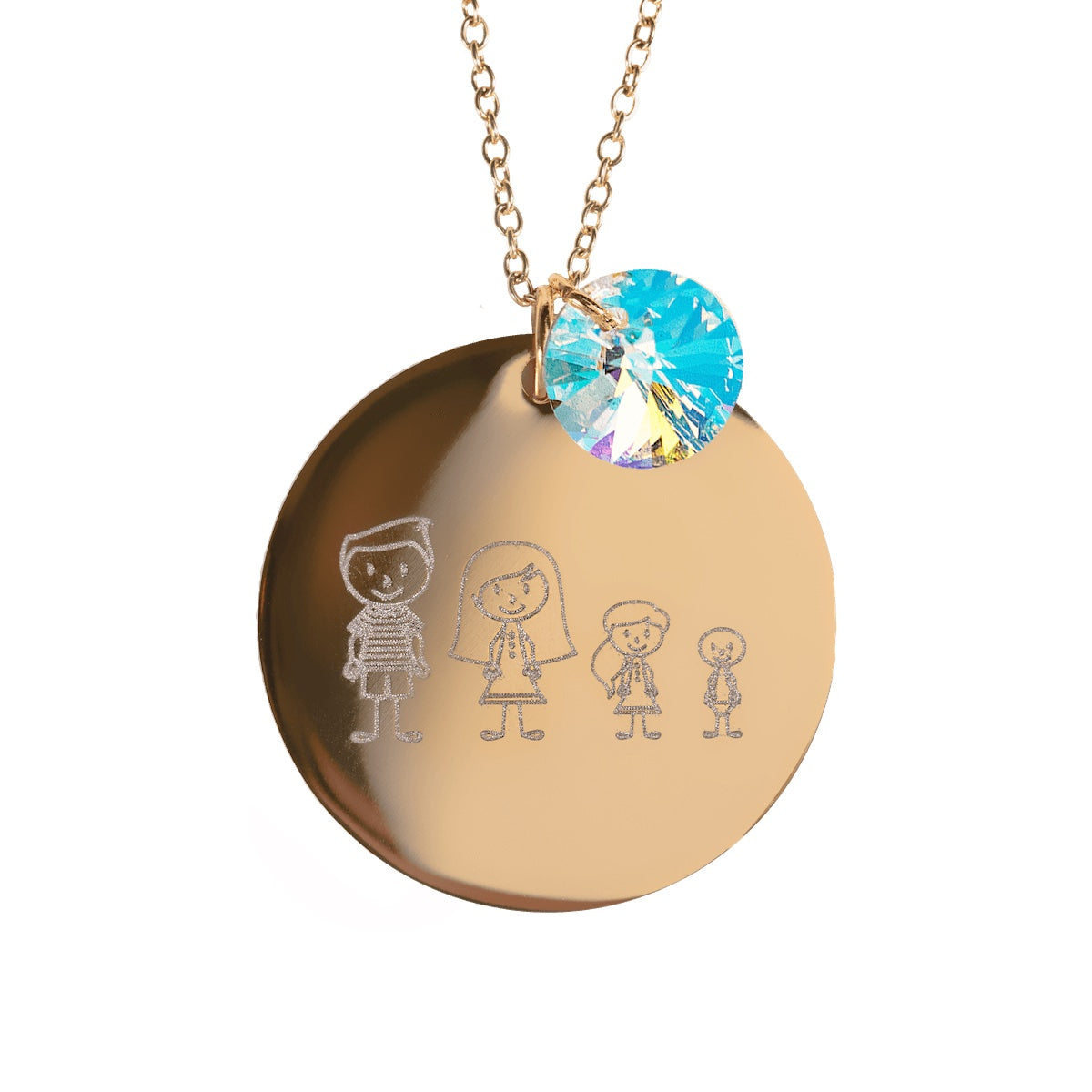Kaklarota ar personalizētu gravētu ģimenes medaljonu