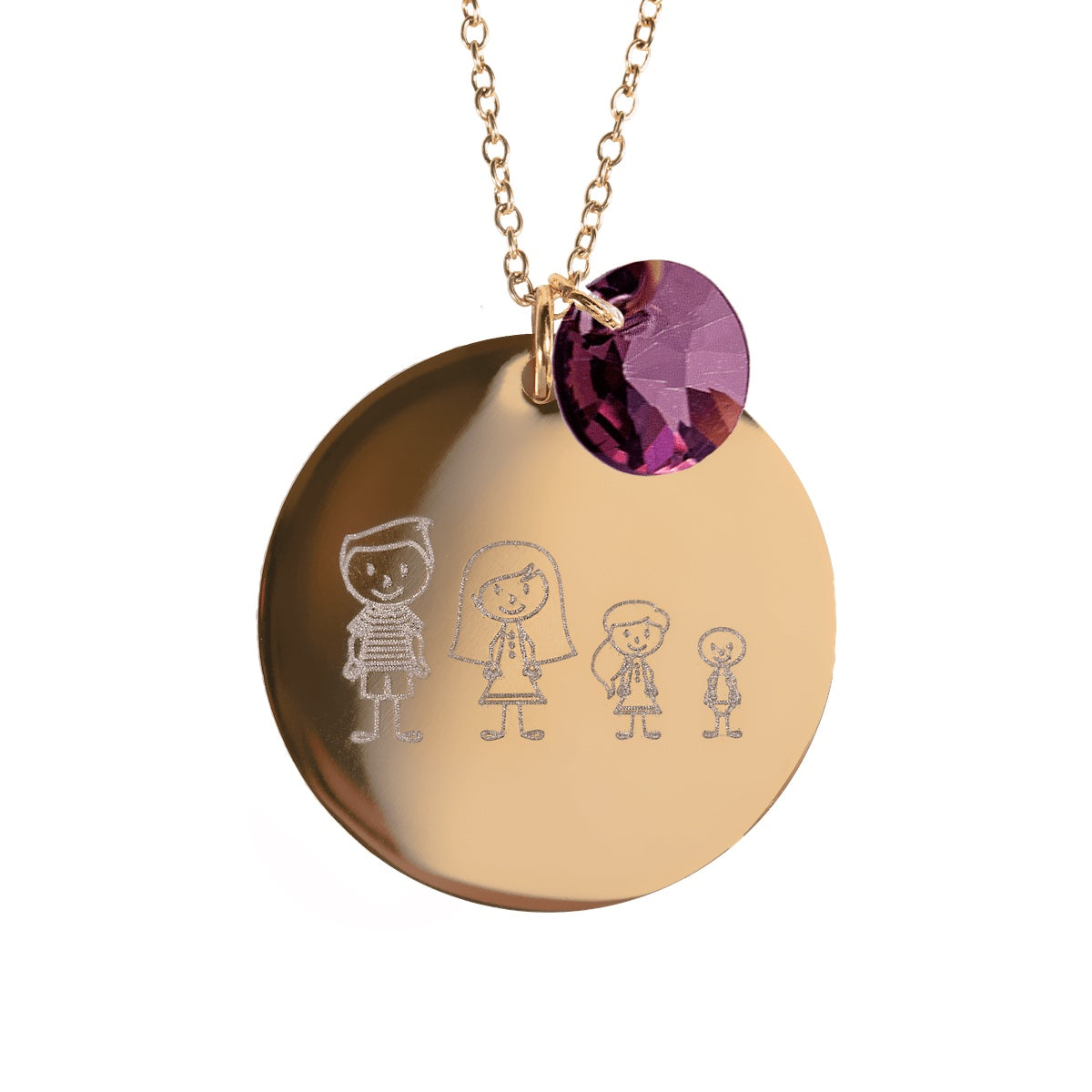 Kaklarota ar personalizētu gravētu ģimenes medaljonu