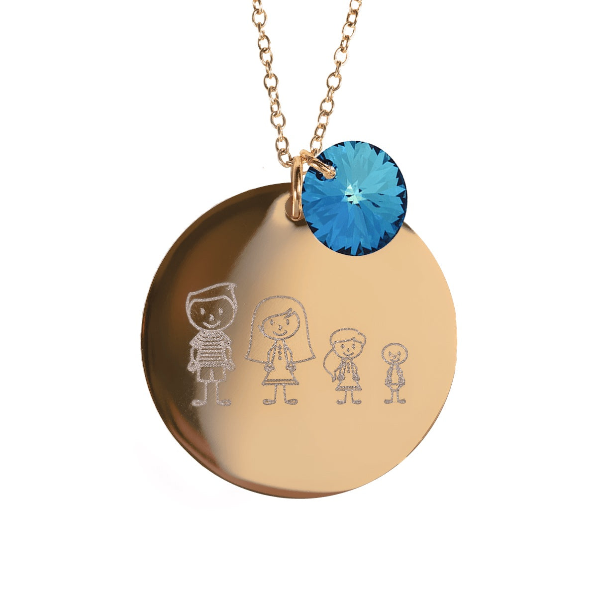 Kaklarota ar personalizētu gravētu ģimenes medaljonu