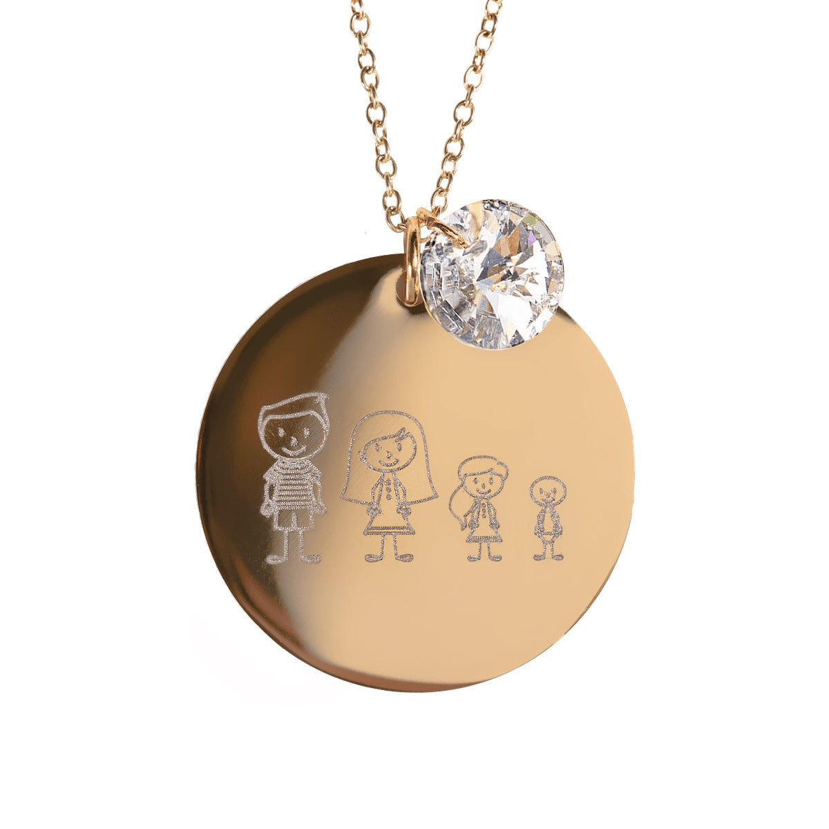 Kaklarota ar personalizētu gravētu ģimenes medaljonu
