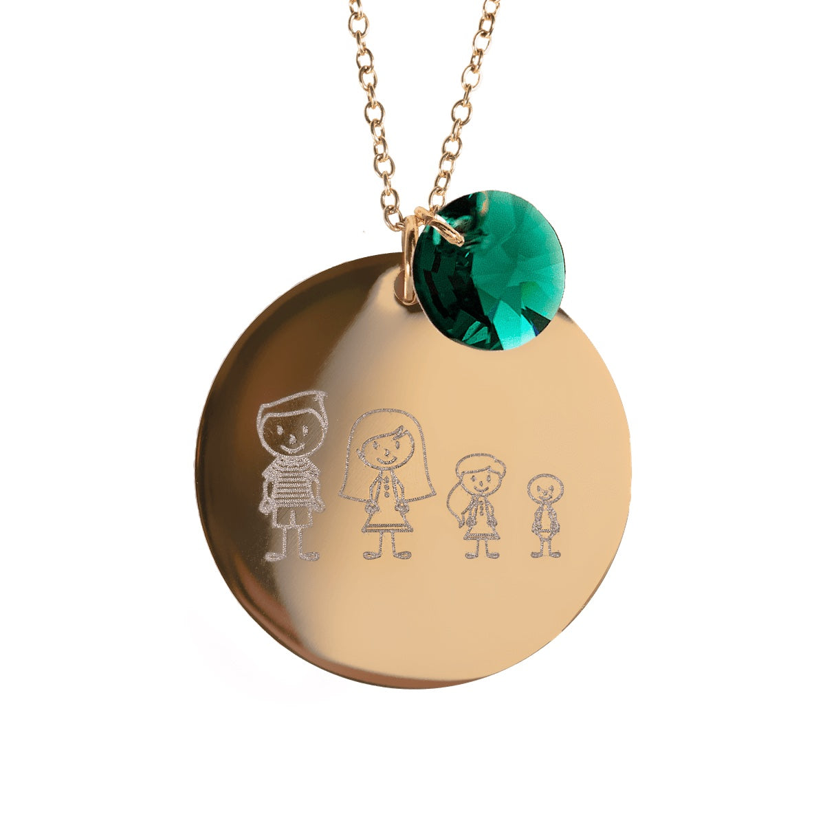 Kaklarota ar personalizētu gravētu ģimenes medaljonu