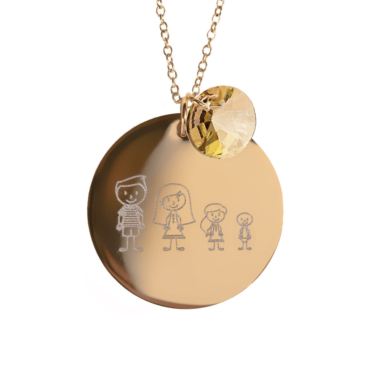 Kaklarota ar personalizētu gravētu ģimenes medaljonu