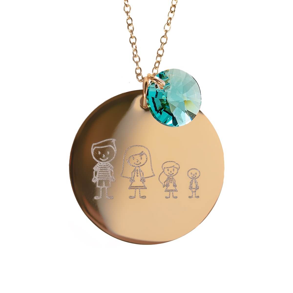 Kaklarota ar personalizētu gravētu ģimenes medaljonu