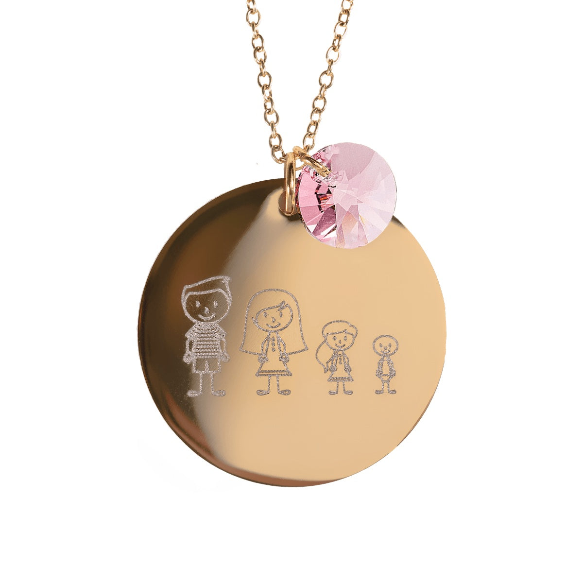 Kaklarota ar personalizētu gravētu ģimenes medaljonu