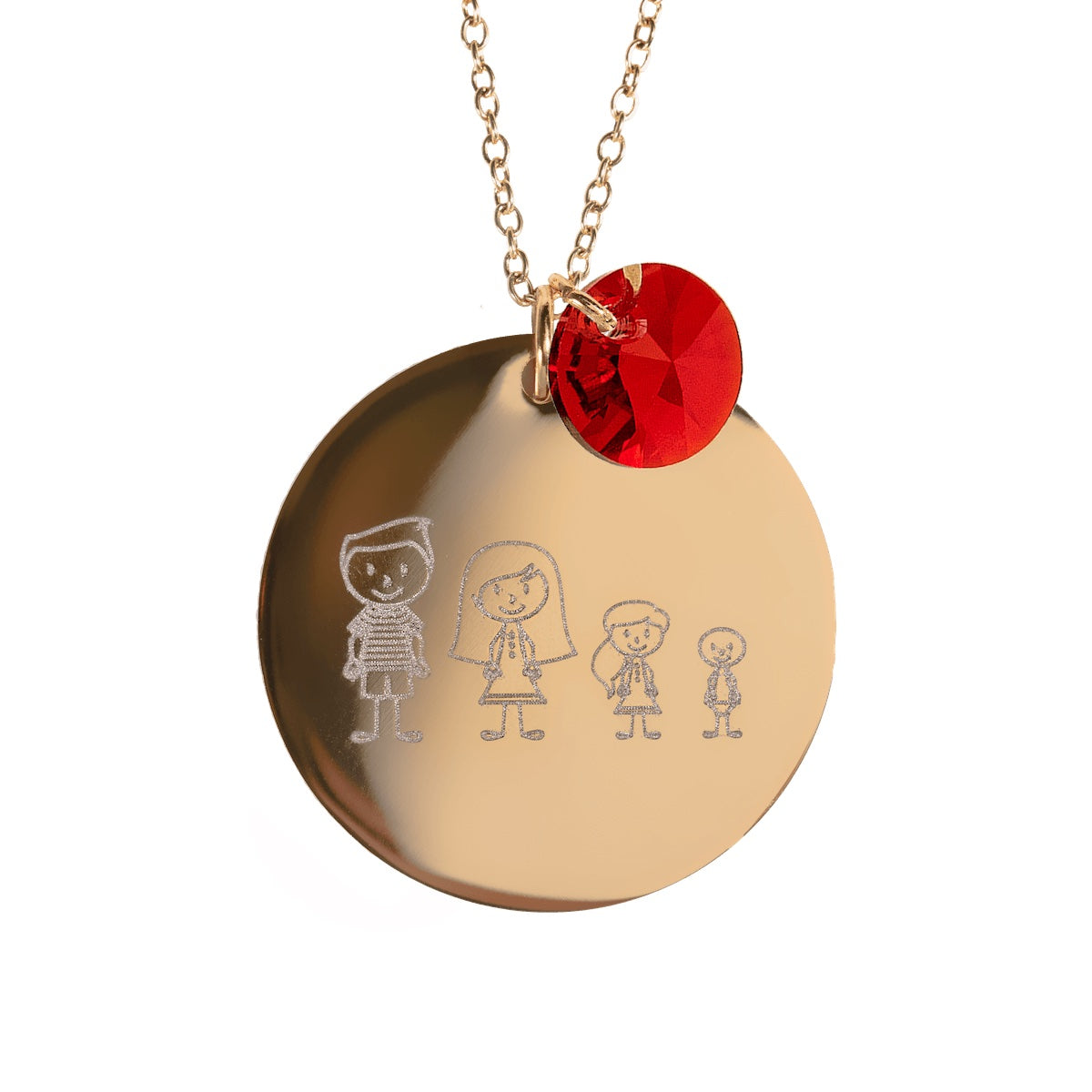Kaklarota ar personalizētu gravētu ģimenes medaljonu