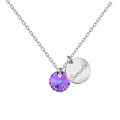 Personalizēta kaklarota ar vārda gravējumu sudraba violeta