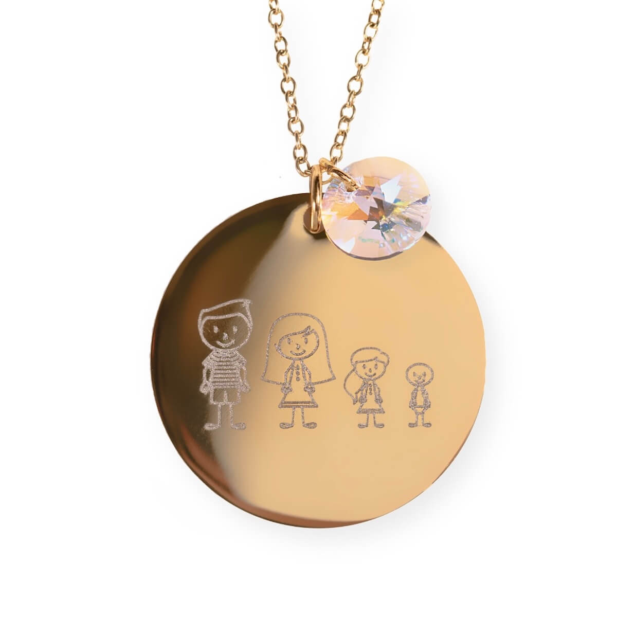 Kaklarota ar personalizētu gravētu ģimenes medaljonu