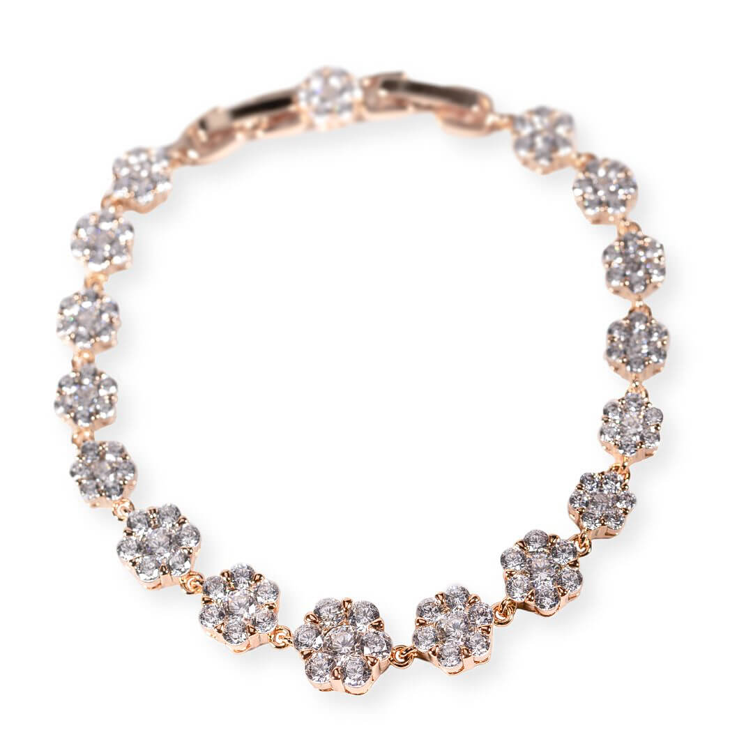 Crystal bracelet with bezels