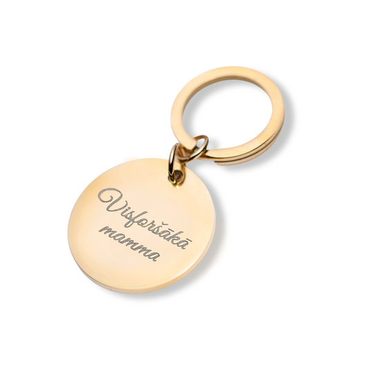 Keychain with personalized engraved locket