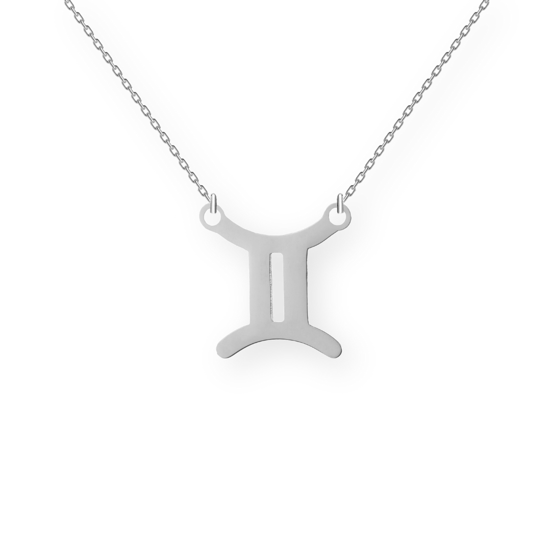 Eleganta sudraba kaklarota ar zodiaka jeb horoskopa zīmi dvīņi