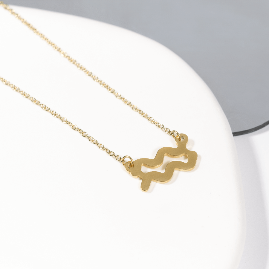 Eleganta zelta kaklarota ar zodiaka jeb horoskopa zīmi 