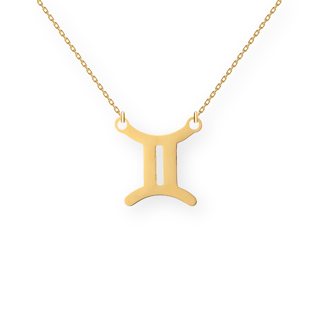 Eleganta zelta kaklarota ar zodiaka jeb horoskopa zīmi dvīņi