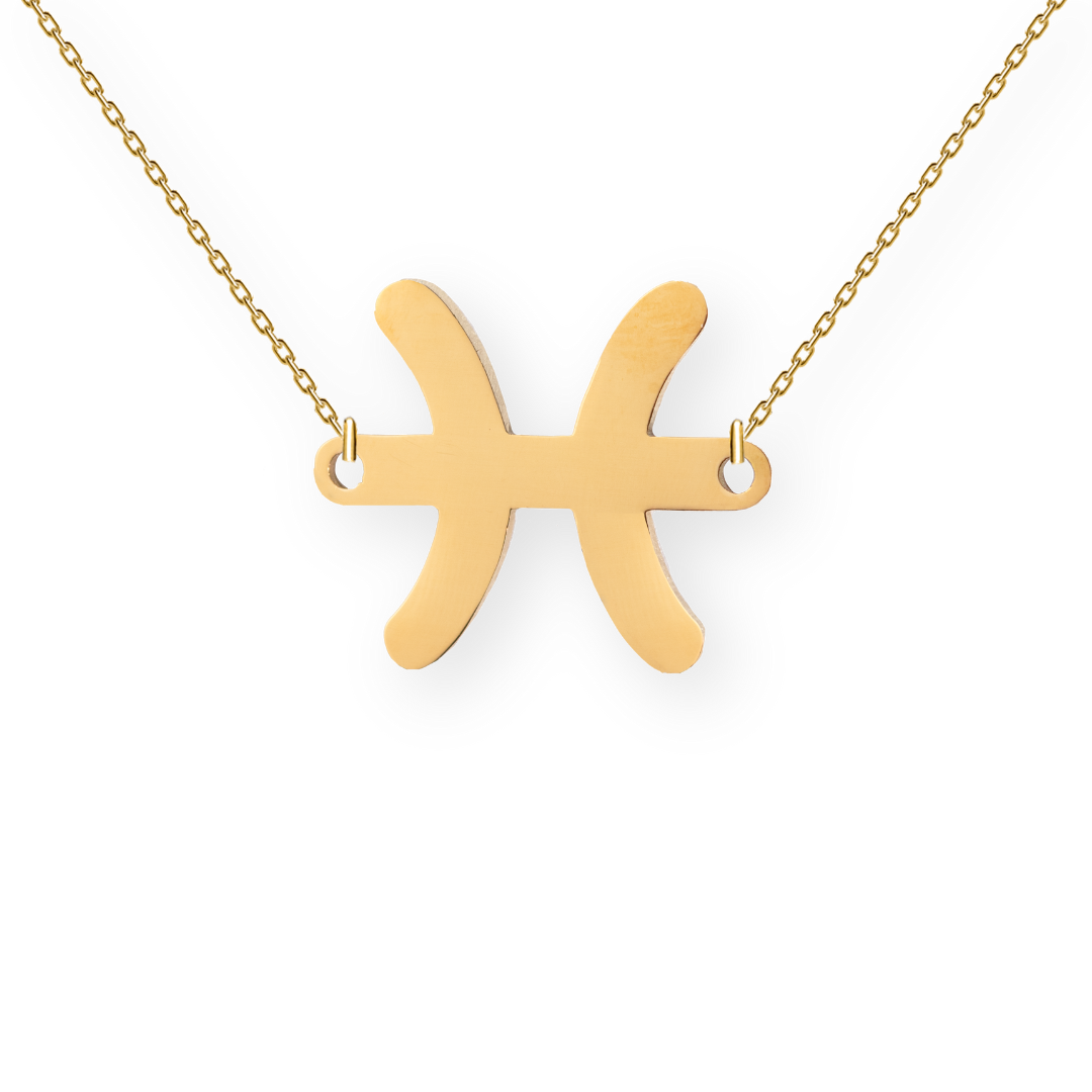 Eleganta zelta kaklarota ar zodiaka jeb horoskopa zīmi zivis