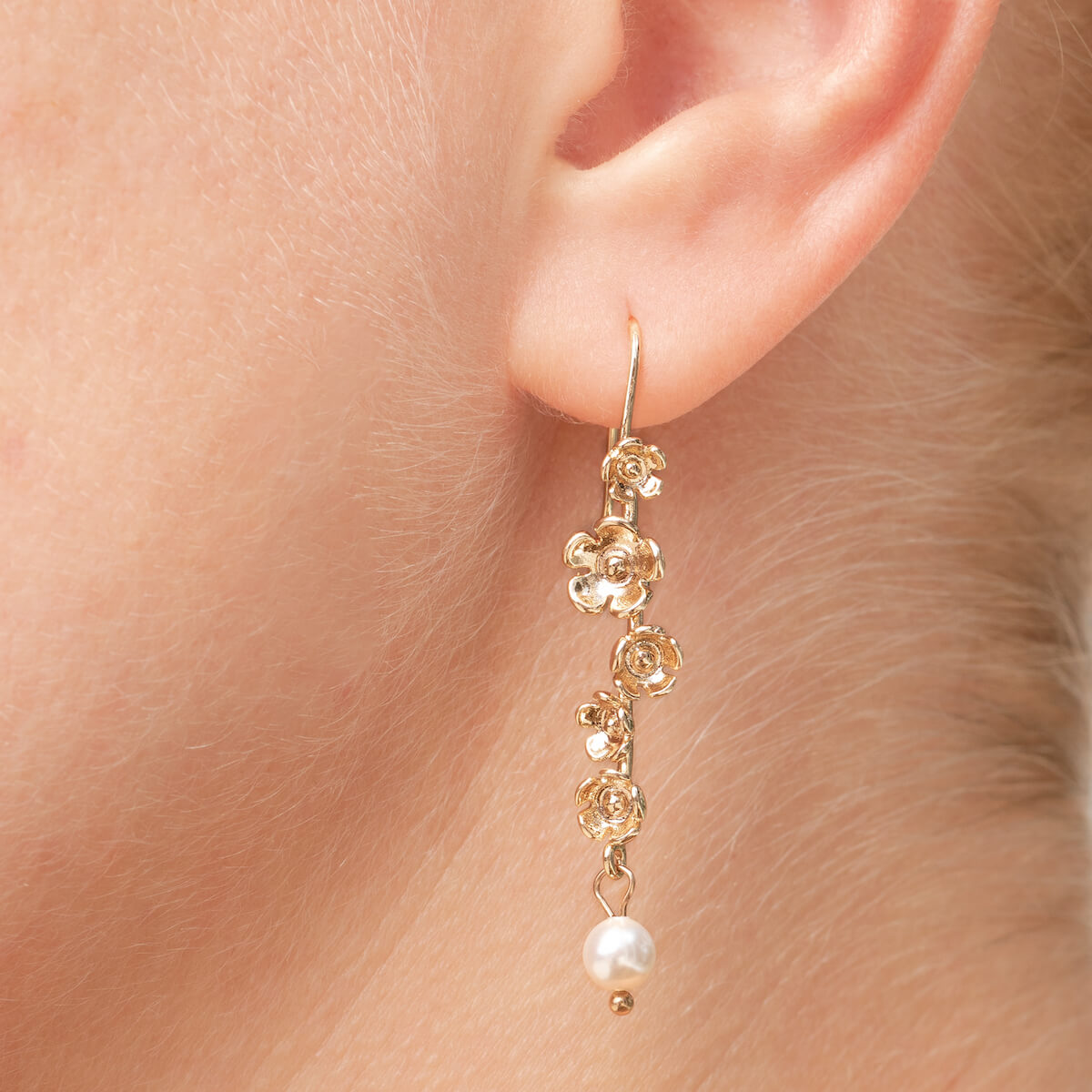 Double hoop stud earrings, 8mm crystal (gold finish only)
