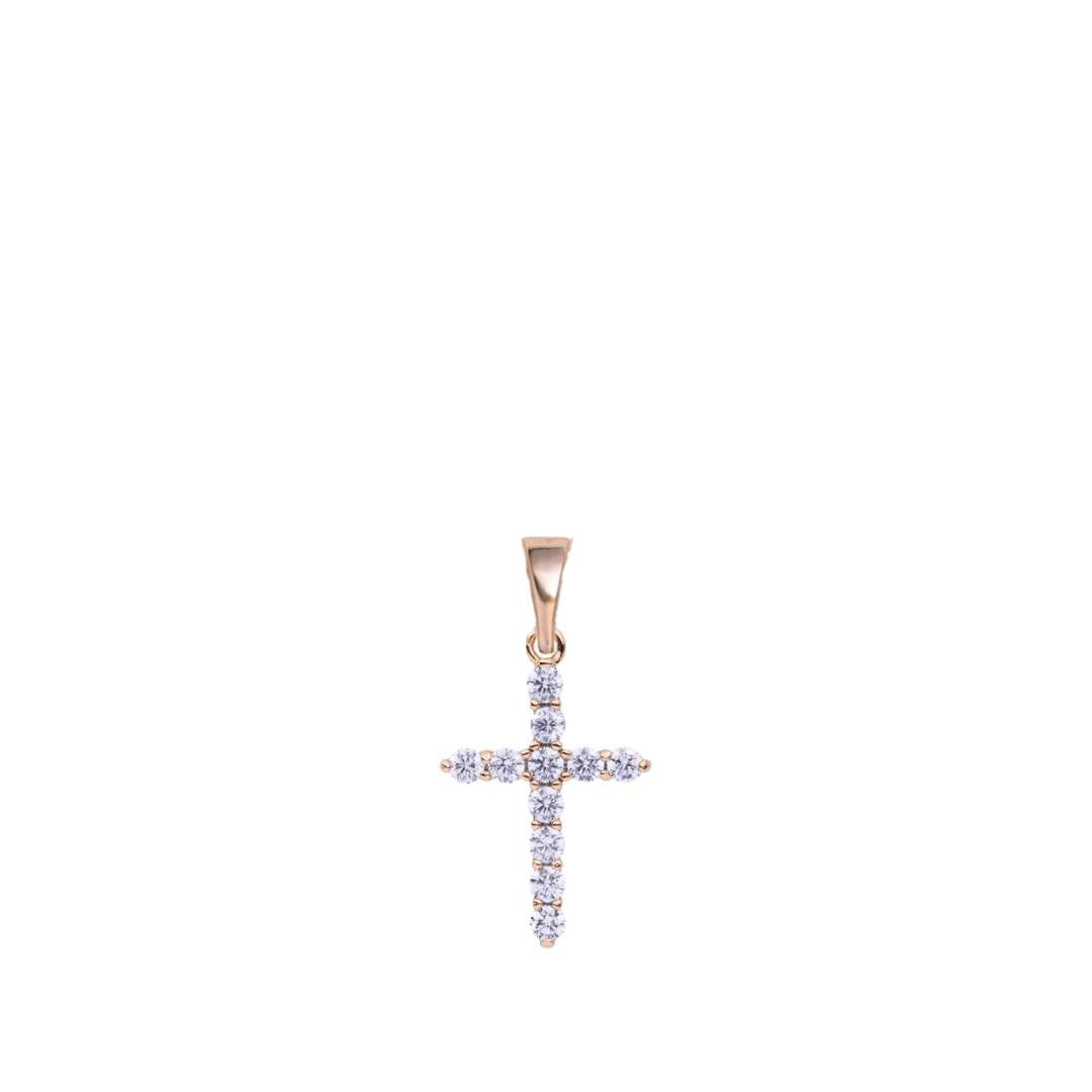 Rose Gold kristālu krustiņš Astra