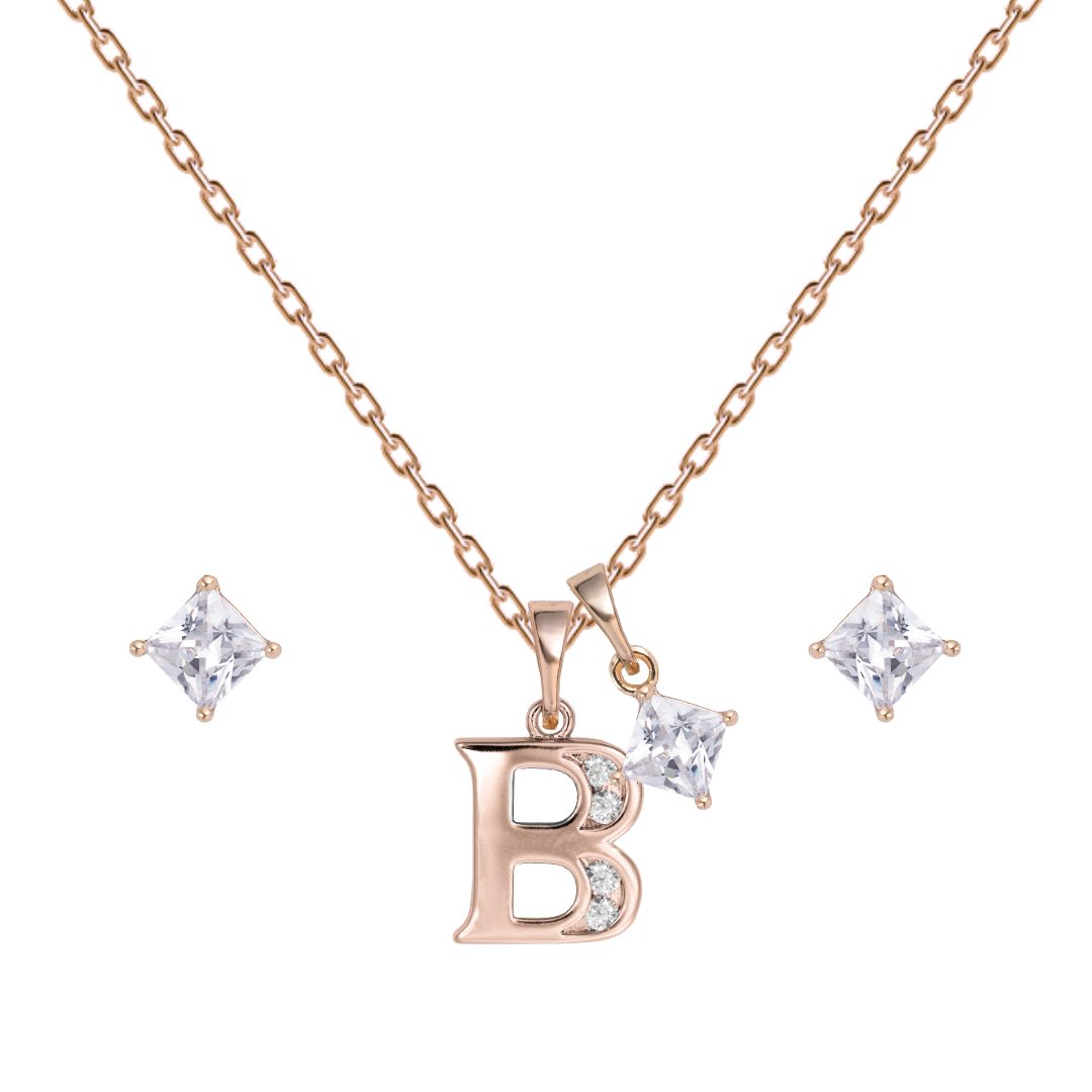 Rotu komplekts ar burtiņu 'JASMINS' (kulons dāvanā)