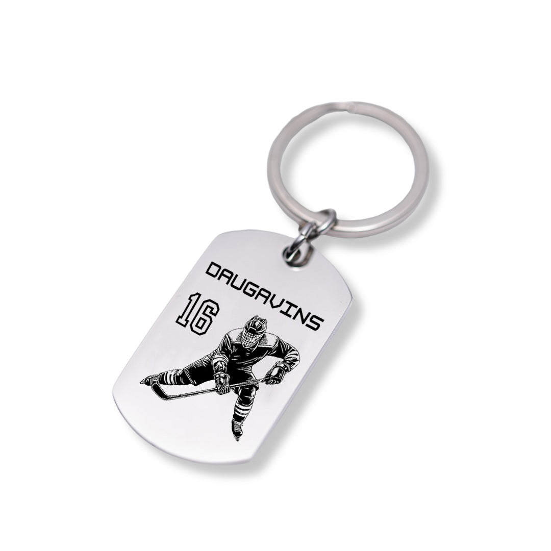 Personalizēts atslēgu piekariņš hokeja fanam