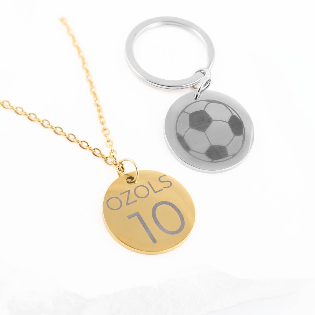 Personalizuotas raktų pakabukas arba karoliai sporto gerbėjui