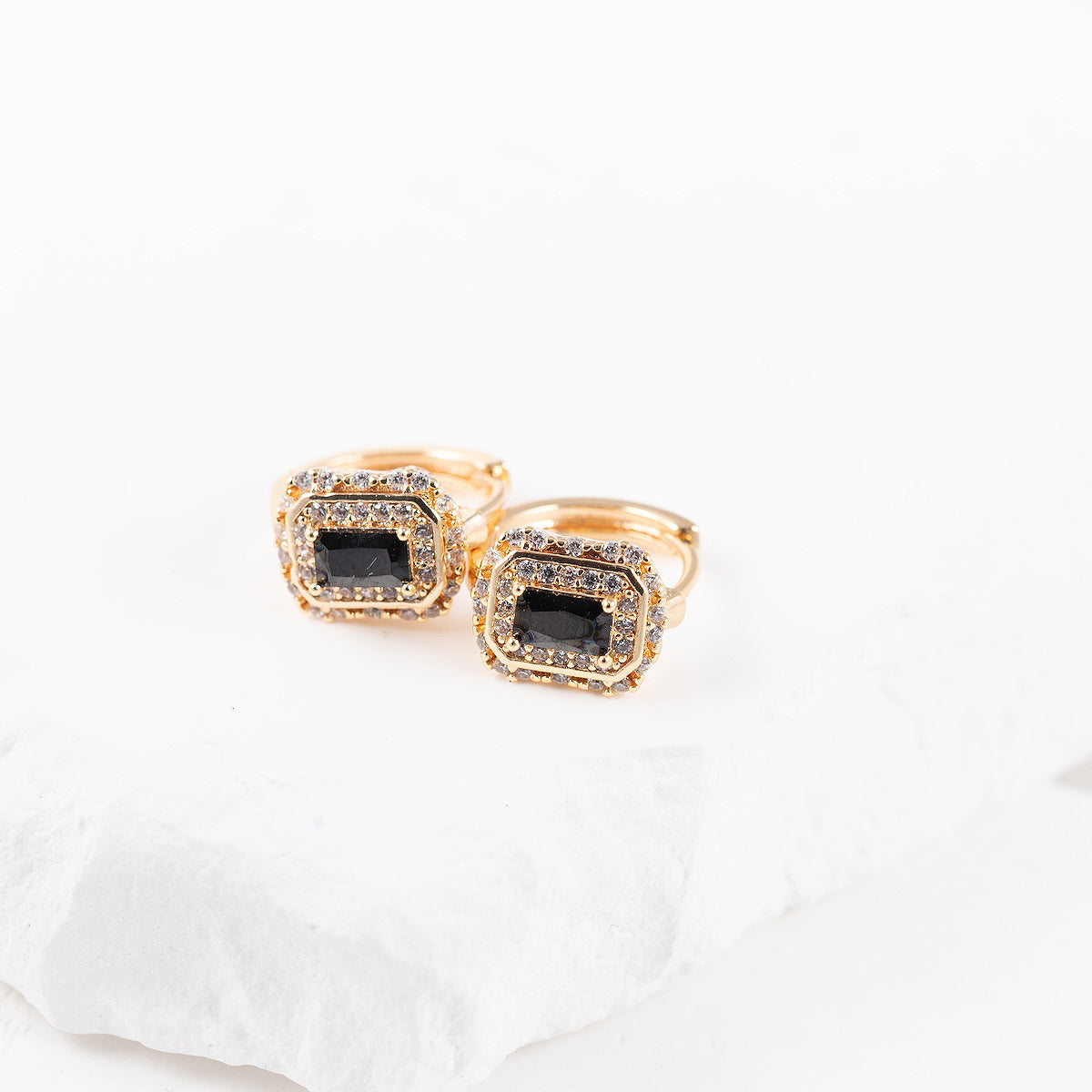 Antialerģiski Riņķīšu auskari ar kristāliem 'REESE'