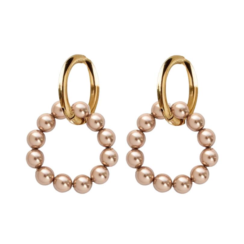 Classic silver pearl hoop earrings