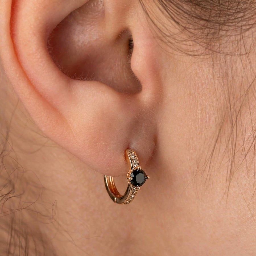 Auskari ar riņķīšu aizdari un antialerģisku rozā zelta pārklājumu BRIE