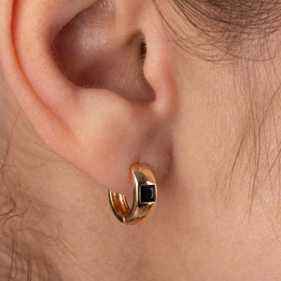 Antialerģiski auskari ar melniem kristāliem 'CHRIS'