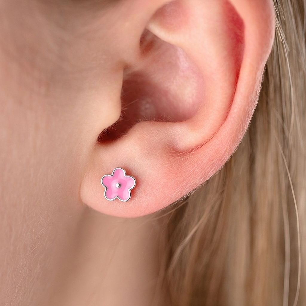 Antialerģiski bērnu nagliņauskari 'MOANA' rozā