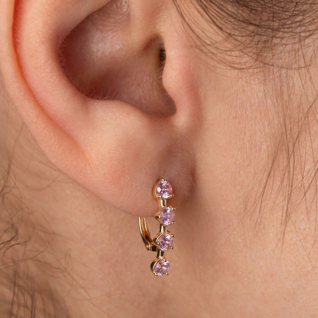 Auskari ar antialerģisku rozā zelta pārklājumu