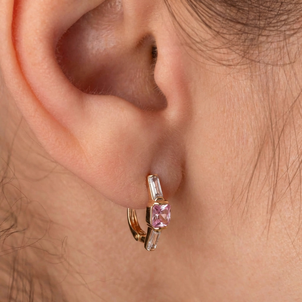 Auskari ar antialerģisku rozā zelta pārklājumu 'MOLLY'.