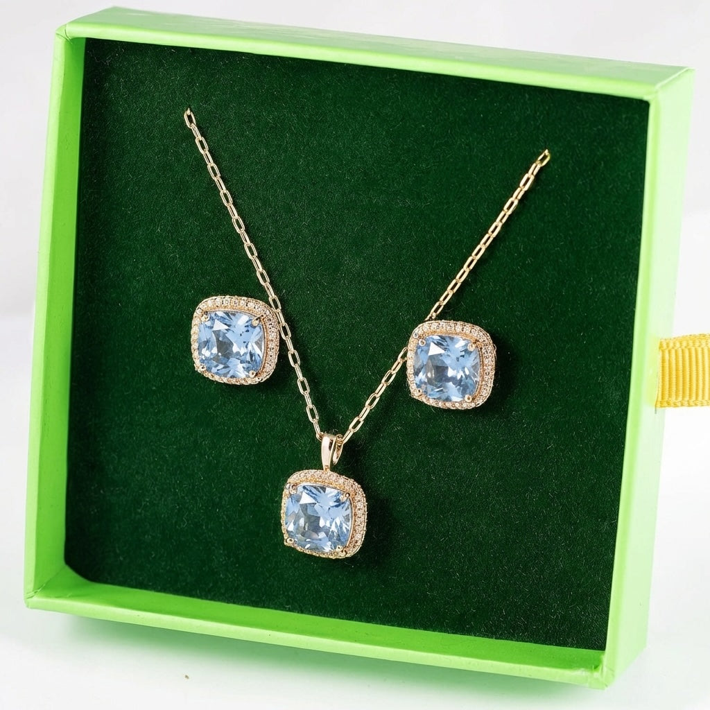 Mirdzošs rotu komplekts zils