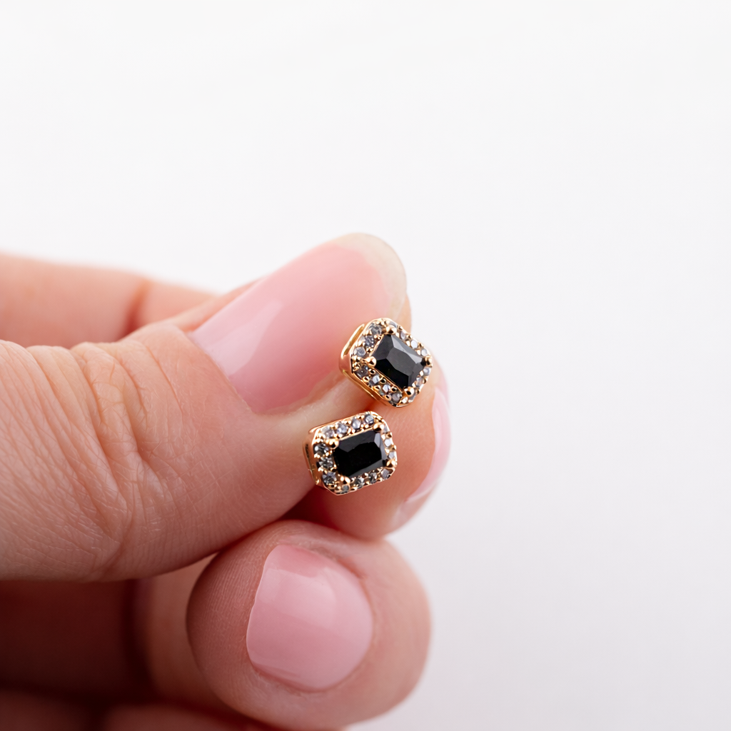 Antialerģiski nagliņauskari ar kristāliem 'MERYL'