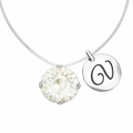 Neredzamā kaklarota ar personalizētu burtiņa medaljonu un baltu kristālu