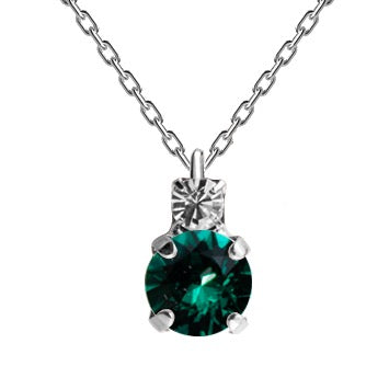Sudrabota Swarovski kaklarota ar emeralda kristālu