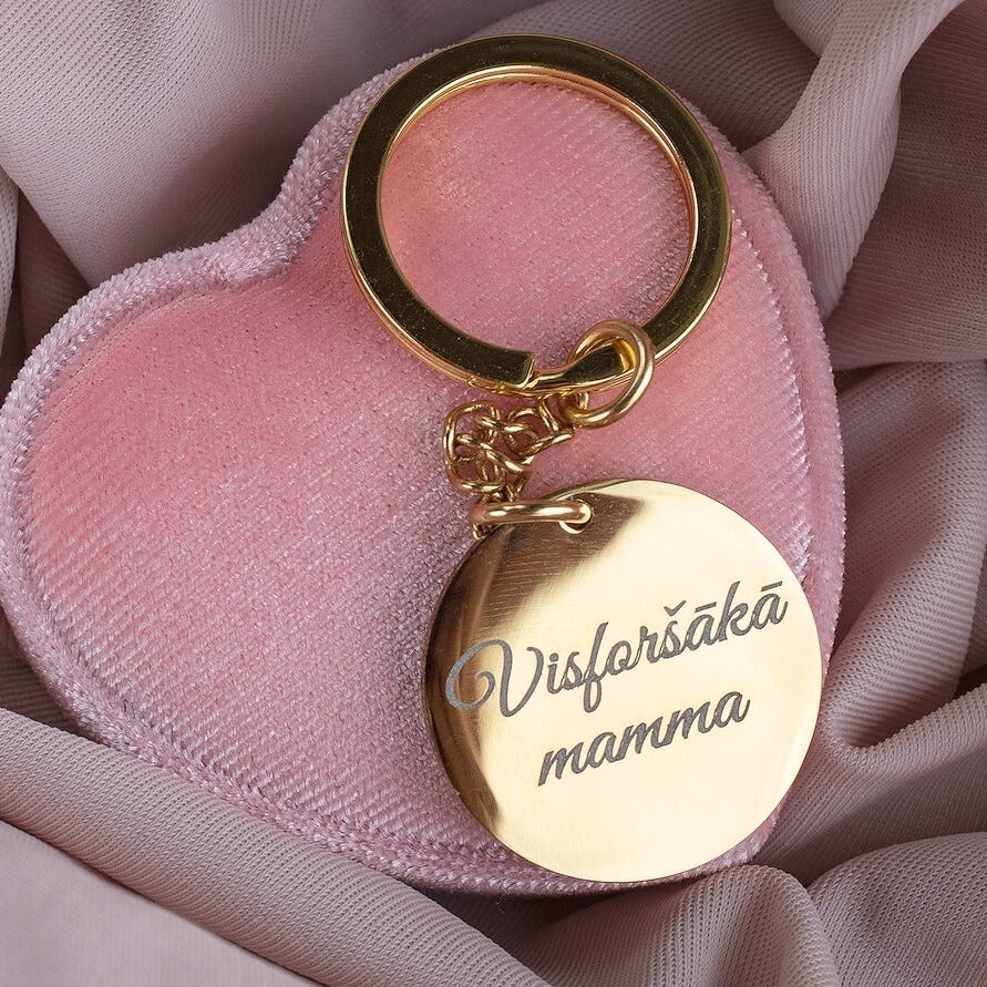 Atslēgu piekariņš ar personalizētu gravējumu zelta