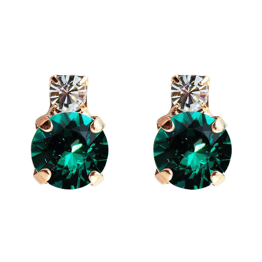 Rozganīgi Swarovski nagliņauskari ar emeralda kristāliem