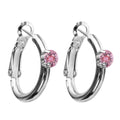 Riņķa Swarovski auskari ar gaiši rozā kristāliem