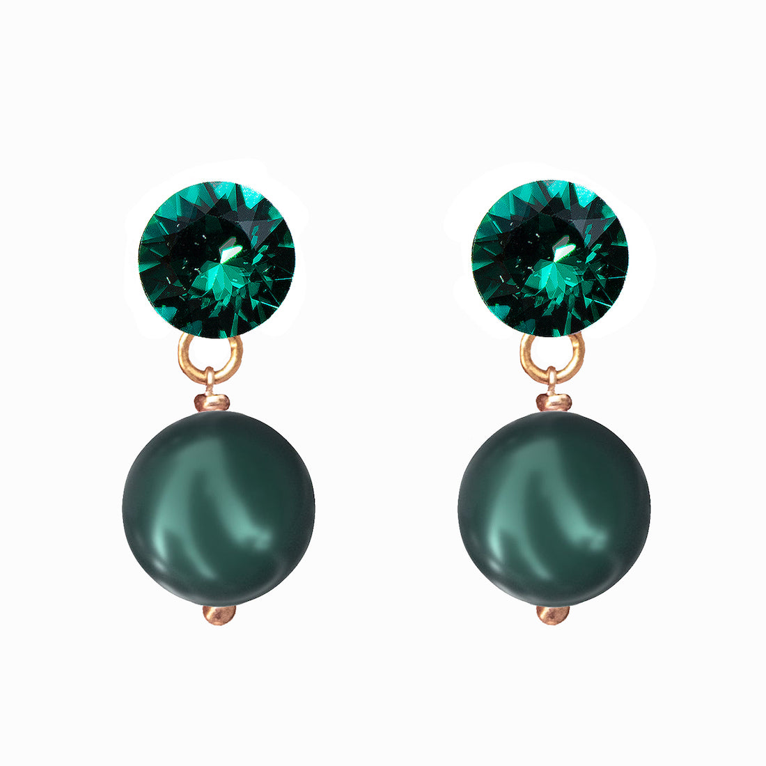 Nagliņauskari ar pērlēm un emeralda kristāliem