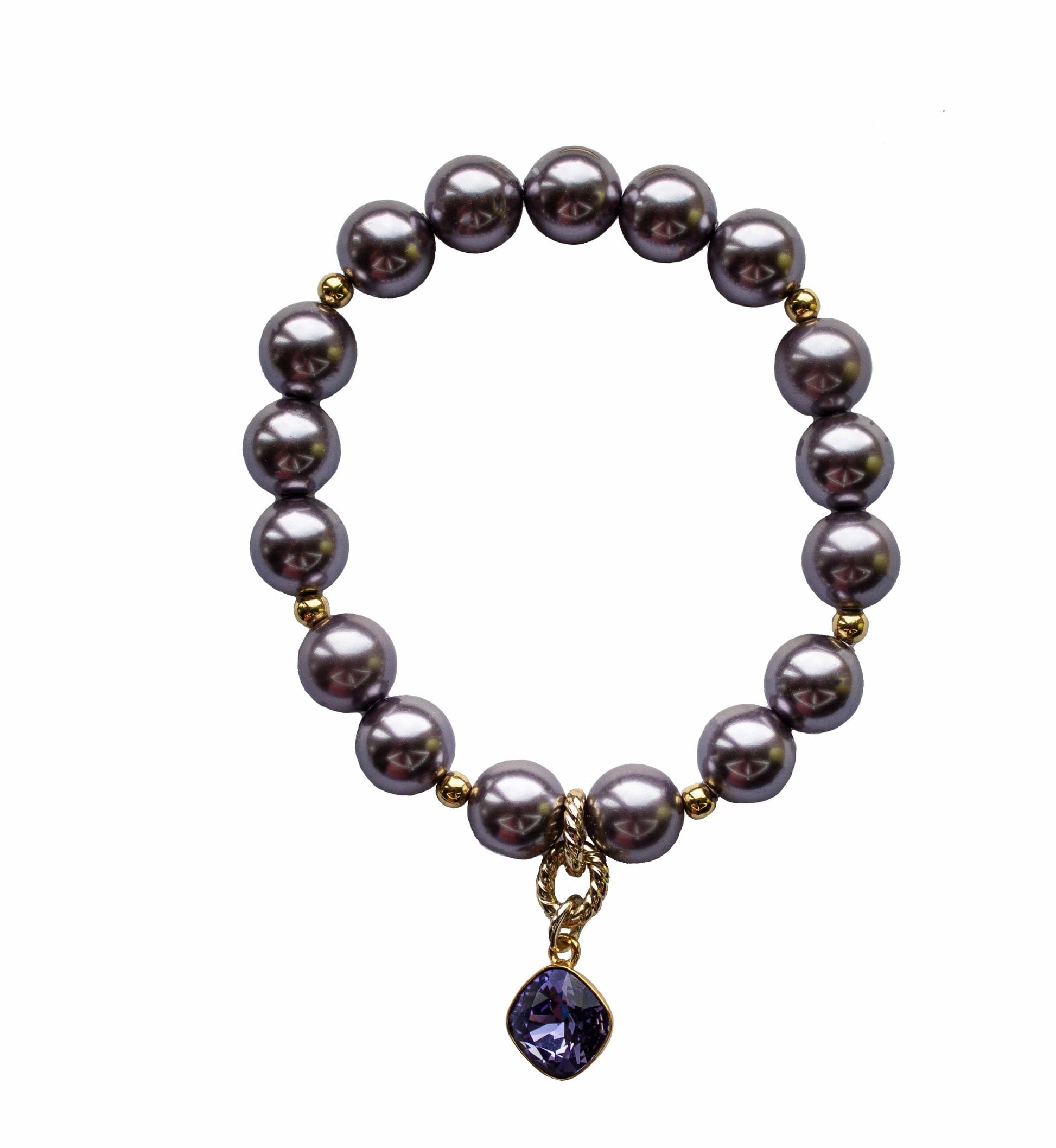 violeta Swarovski pērļu rokassprādze dāvana sievietei
